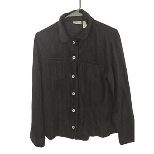 Vintage Chico's Ribbed Lightweight‎ Jacket Silk/Rayon Blend 1/Medium Classic